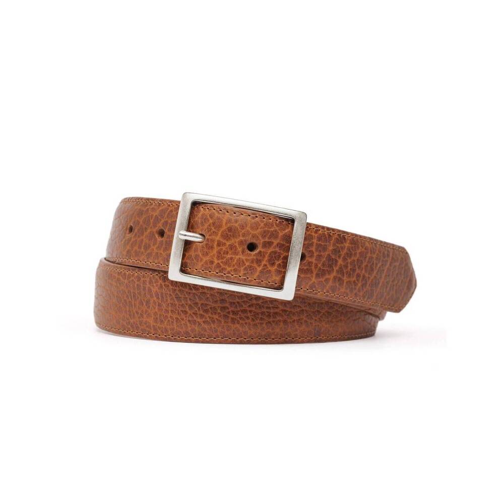 NEW W. KLEINBERG men's 5-pocket american bison belt in cognac